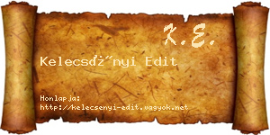 Kelecsényi Edit névjegykártya